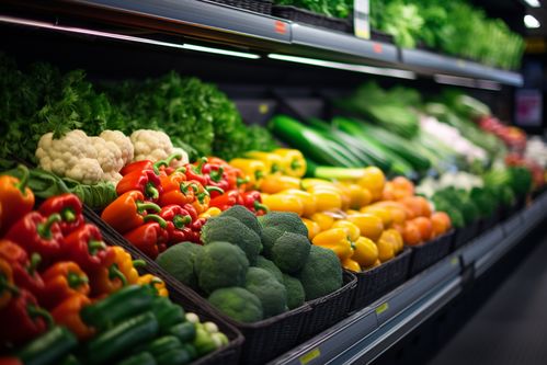 農(nóng)產(chǎn)品新鮮蔬菜貨架攝影圖的藝術與商業(yè)價值